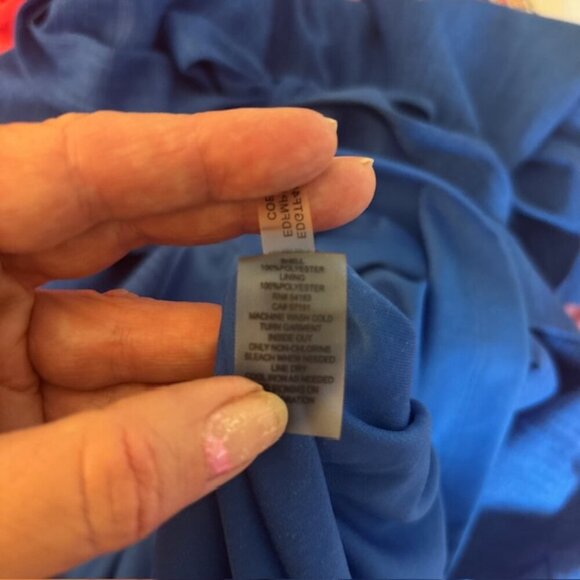 Ellen Tracy Linen Sheath Dress w/ Gold Embellished neckline - Size 8 - Picture 8 of 9